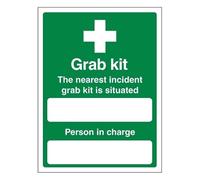Bleedsave The Nearest Incident Grab Kit Is Situated - Portrait 200 x 300mm - 1mm Rigid Plastic Safety Sign