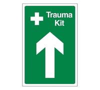 Bleedsave Trauma Kit Arrow Up 200 x 300 mm - Self Adhesive Vinyl Safety Sign