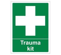 Bleedsave Trauma Kit - Portrait 150 x 200 mm - Self Adhesive Vinyl Safety Sign