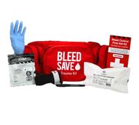 BLEEDSAVE Trauma Waist Bag with Basic Bleed Control Kit - Hands-Free Catastrophic Bleeding Hip Pack with Tourniquet, Chito-Sam Gauze & 10 × 18 cm Trauma Dressing | 570 × 190 × 80 mm