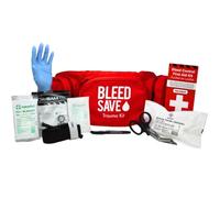 BLEEDSAVE Trauma Waist Bag with Enhanced Bleed Control Kit - Wearable Catastrophic-Bleeding Hip Pack w/Tourniquet, Chito-Sam Gauze, Trauma Dressing, CPR Shield & Foil Blanket | 570 × 190 × 80 mm
