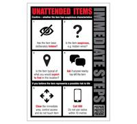 BLEEDSAVE Unattended Item - Action Card 148 x 210 mm (A5) - 1mm Rigid Plastic Safety Sign