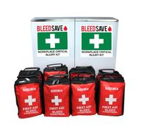 BLEEDSAVE Workplace Critical Injury Kit Cabinet with 8 x Critical Injury Kits
