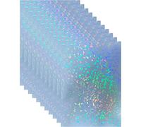 Bleidruck 20 Sheets 8.25x11.7 Inches Broken Glass Holographic Premium Cold Laminated Film Glitter Holographic Overlay Laminating Self Adhesive Film