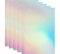 Bleidruck 20 Sheets 8.25x11.7 Inches Clear Holographic Premium Cold Laminated Film Glitter Holographic Overlay Laminating Self Adhesive Film