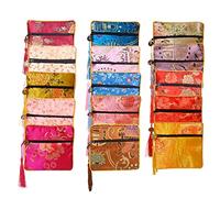 Bleiou 15 Pcs Jewelry Silk Purse Pouch Brocade Gift Bags Mix Colors(4.7x4.7inch)