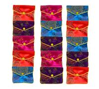 Bleiou 15 Pcs Jewelry Silk Purse Pouch Brocade Gift Bags Mix Colors(Large)