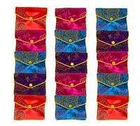 Bleiou 15 Pcs Jewelry Silk Purse Pouch Brocade Gift Bags Mix Colors(Medium)