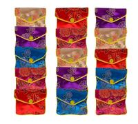 Bleiou 15 Pcs Jewelry Silk Purse Pouch Brocade Gift Bags Mix Colors(Small)