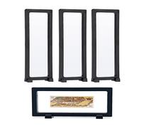 Bleiou 4 Pcs 3D Floating Frame Rectangle Coin Display Case for Challenge Coins, Medallion, Jewelry, Stamps, Chip, Pin, Nail Art (9"x3.54") (Black)