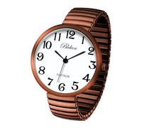 Blekon Collections New Super Large Face Stretch Band Japanese Movement PC21J Fashion Watch (Copper)