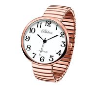 Blekon Collections New Super Large Face Stretch Band Japanese Movement PC21J Fashion Watch (Rose-Gold)