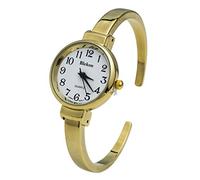 Blekon Collections Quartz Womens 26mm Delicate Metal Cuff Bangle Watch, Gold, M, Classic, Casual, Women’s, Analog Quartz