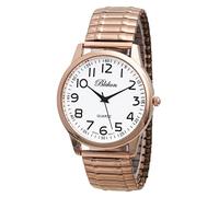 Blekon Collections Unisex Large Face Easy to Read 40mm Case Japanese Quartz Movement Stretch Band Watch, Rose-Gold, Large, Large Face, Rose-gold, Large, Large Face