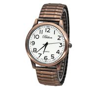 Blekon Collections Unisex Large Face Easy to Read 40mm Case Japanese Quartz Movement Stretch Band Watch, Copper, large, Large Face