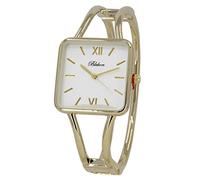 Blekon Collections Womens 30mm Square Elegant Metal Cuff Bangle Fashion Watch, Gold, Small, elegant