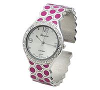 Blekon Collections Women's 33mm Case Hexagon Patterned Metal Bangle Watch, Pink, Modern