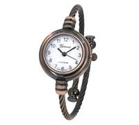 Blekon Collections Women's Cuff Watch,Round Analog Display Arabic Numbers 23mm Case Wire Bracelet Watch for Women Elegant Cable Cuff Bangle Wrist Watch, Copper, Casual, Classic, Women’s, Unique