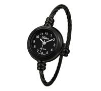 Blekon Collections Women's Cuff Watch - Round Analog Display Arabic Numbers 23mm Case Wire Bracelet Watch for Women Elegant Cable Cuff Bangle Wrist Watch, Black/Black