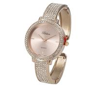Blekon Collections Women's Fashion Watch - 32mm Rhinestone Bezel & Semi Cuff Bangle - A Stylish Timepiece Infused with Radiant Elegance, Perfect for Effortless Fashion and Glamorous Sophistication.,
