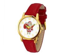 Blekon Collections Women's Quartz 36mm Case Christmas-Themed Leather Two Piece Strap Watch, Gold/Santa, Casual, Classic, Elegant, Women’s, Unique