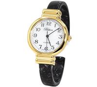 Blekon Collections Women's Round, Oval, Rectangle Case Shapes Acrylic Tortoise Shell Color Design Cuff Bangle Watch, Gold/White/BlackPearl/Round