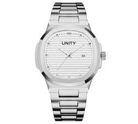 Blekon Original Luxury Men's Bracelet Watch - Classic Square Dial Analog Quartz Wristwatch with Date, Luminous Hands & Markers, Business & Casual Timepiece, White/Silver, fashion watch men, elegant