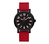 Blekon Original Nurse Watch for Medical Professionals and Students - Various Scrub Colors, Easy Read Dial, Military Time with Second Hand, Silicone Band, 3 ATM Water Resistant, BLACK/RED, Medium,