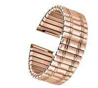 Blekon Original Stainless Steel Women's Stretch Watch Band - Flexible Expansion Straight End Replacement Strap, 18mm Straight End Lug Watch Band, Pins Included, No Clasp (Only Fits 18mm Watch