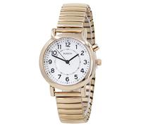 Blekon Women's Light Up Dial Watch, Analog Display, 33mm Metal Case, Push Button, Glossy Expansion Band, White, Rose Gold, Analog Watch