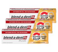 blend-a-dent Super Adhesive Denture Cream, "Duo Kraft" Dual Power 40 g, Pack of 3