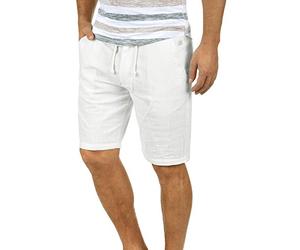 BLEND Bones Men's Linen Shorts Bermuda Made of 100% Cotton Regular- Fit, Size:XL, Colour:White (70002)