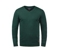 BLEND Lasse Men's Jumper Knit Pullover with V-Neck Flecked, Size:XXL, Colour:Pine Green (77023)