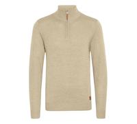 BLEND Robin Men's Jumper Knit Pullover with Button Border/Half-Zip with Funnel Neck with Zipper, Size:S, Colour:Sand Mix (70810)