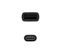 Blendend USB 2.0 Type C/M-A Cable 3A 15cm Black OTG Compatible for Data Transfer and Charging Devices