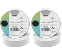 Blendend Wide White PVC Insulating Tape Perfect for Electricians Flexible and Durable, Measuring 25mm Wide and 20m Long, Ideal for Insulating, bonding and Protecting Wires. (Pack of 2)