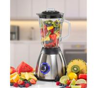 Blender 1.5L Glass Jug Stainless Steel 500W Smoothie Mixer Silver 2-Speed Pulse