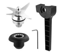 Blender Blade Replacement for Vitamix Blender 64oz 32oz Container, Stainless Steel Parts and Plastic Blender Blade Replacement Accessories with Drive Socket Kit & Wrenches(Black, Silver)