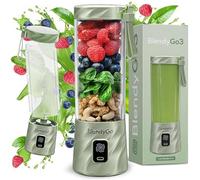 Blender BlendyGo 3, Smoothie Blender, Small Cordless Mini Mixer, Powerful Smoothie Maker, USB Stand Smoothie Maker, BPA-Free, PulseMotion & BlendPro Technology, 550 ml (Matcha Metalic)