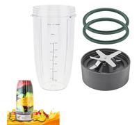 Blender Cup and Blade Replacement Parts, 32oz Juicer Cup and Extractor Blade Come with 2 Rubber Gaskets, Fit for NutriBullet High-Speed Blender/Mixer System 600W/900W Series