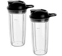 Blender Cup and Spout Lid for NutriBullet Hot & Cold Combo 1200W 1000W and Pro 1000 Personal Blender, 710ml Nutribullet Cup Replacement Part with Flip Top Lids, 2 Pack