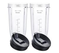 GahsElec Blender Cups for Ninja Blender, 24OZ Cup with Sip & Seal Lids, Compatible with Nutri Ninja Auto IQ Series Blenders BL450 BL454 BL456, BL480, BL490, BL640, BL642, BL680 BL687 (2 Pcs)