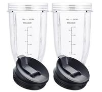 Blender Cups for Ninja Blender, 18OZ Cup with Sip & Seal Lids Compatible with 900w 1000w Nutri Ninja Blender Auto iQ series (2 Pack)