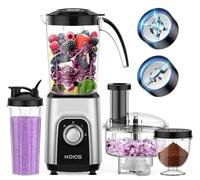 Blender/Food Processor Combo Max 1000W, 4 in 1 34oz Pitcher, 22oz Blending Cup, Meat Grinder & Vegetable Chopper, Spice Grinder,BPA Free -All-in-One Kitchen System, Dishwasher Safe