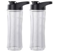 Blender Replacement Parts, 2Pcs Blenders Bottle, 20oz Clear Plastic Sport Water Bottle with Lid, Useful and Practical Cups Replacement Parts for Travel, Camping, Hiking, Sport Water