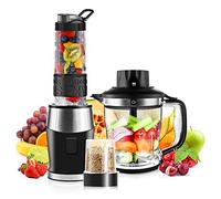 Blender Smoothie Maker, 700W Blender, Portable Food Chopper and Grinder, 570ml BPA Free Bottle, 300ml Grinder Cup, 1200ml Jug, Processor Blenders for Kitchen (TB18SM)