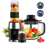Blender Smoothie Maker, 700W Smoothie Blender, Portable Food Chopper and Grinder, 570ml BPA Free Bottle, 300ml Grinder Cup, 1200ml Jug, Processor Blenders for Kitchen (TB18SM)