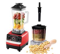 Blender Smoothie Maker with 2L Blending Cup & 600ML Grinding Cup - 6 Stainless Steel Blades, 15 Adjustable Speeds, 48000 RPM High-Power Kitchen Blender for Ice Crushing, Nut Grinding,Red