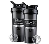BlenderBottle Classic V2 Shaker Bottle Perfect for Protein Shakes and Pre Workout, 28-Ounce, Black, 2 Pack