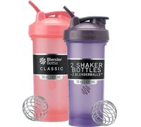 BlenderBottle Classic V2 Shaker Bottles Perfect for Protein Shakes, Pre Workout, 800 ml, Pink & Purple (Pack of 2)